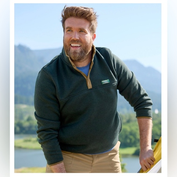 L.L.Bean Men’s Sweater Fleece Pullover Heather Blue Transitional Layer  ,size M - Picture 9 of 9